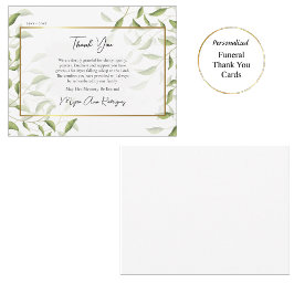 エレガント葉金ゴールド枠葬儀正教会 サンキューカード