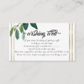 エレガント葉金ゴールド結婚の エンクロージャーカード (正面)