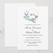 エレガント葉.ボタニッ結婚クス 招待状 (正面/裏面)