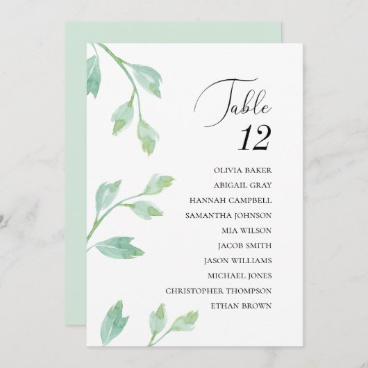 エレガント葉・結婚座席表 招待状 (正面/裏面)