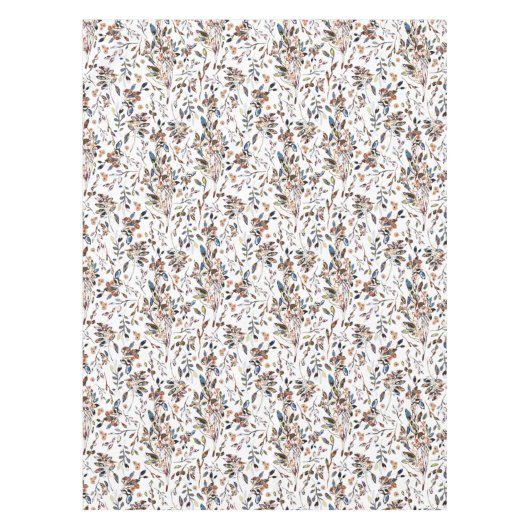 エレガント葉Berlies水色フローラ テーブルクロス (正面)