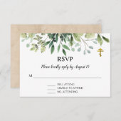 エレガント葉RSVP 出欠カード (正面/裏面)