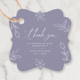エレガント葉Soft Violet Thank You's 結婚. フェイバータグ