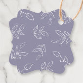 エレガント葉Soft Violet Thank You's 結婚. フェイバータグ (裏面)