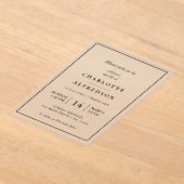 エレガント葬 | シック・メモリアル・サービス アクリル招待状 (レイダウン)