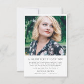 エレガント葬 |ハートフェルトモダン写真 サンキューカード (正面)