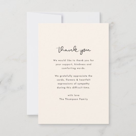 エレガント葬 |メモリアルフォトシック悔やみや弔慰 サンキューカード (裏面)