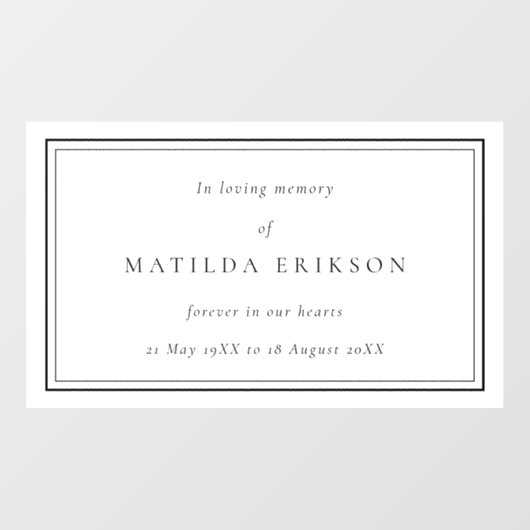 エレガント葬 |愛クラシックする記憶の中で ウィンドウサイン (シート)