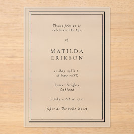 エレガント葬 |生クラシック命お祝い アクリル招待状