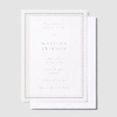 エレガント葬 |生クラシック命お祝い ベラム紙招待状 (オフセット)