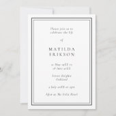 エレガント葬 |生クラシック命お祝い 招待状 (正面)