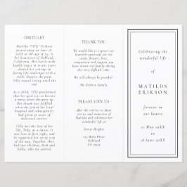 エレガント葬 | Order of Service 3つ折りプログラム