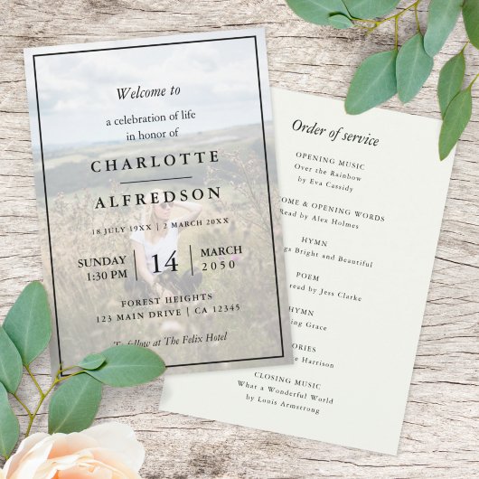 エレガント葬 | Photo Order of Service Memorial プログラム