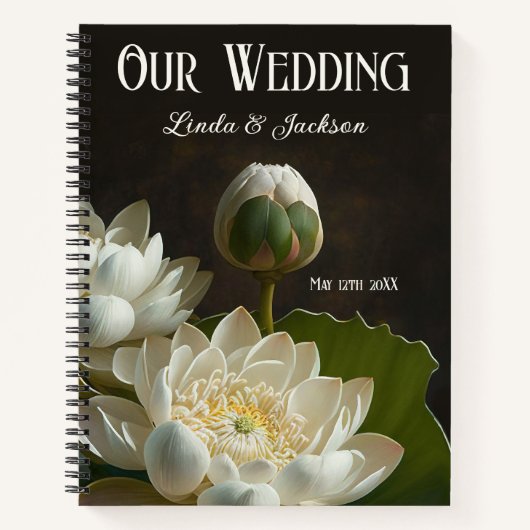 エレガント蓮の花結婚の計画 ノートブック (正面)