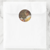 エレガント蔵書票ヴィンテージガール読のアートスクリプト ラウンドシール (バッグ)