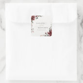 エレガント薄暗い暖かい冬のフェスティバルの葉結婚の スクエアシール (バッグ)