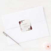 エレガント薄暗い暖かい冬のフェスティバルの葉結婚の スクエアシール (封筒)