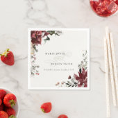 エレガント薄暗い暖かい冬のフェスティバルの葉結婚の スタンダードカクテルナプキン (インサイチュ)