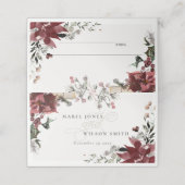 エレガント薄暗い暖かい冬のフェスティバルの葉結婚の プレイスカード (外部開封)