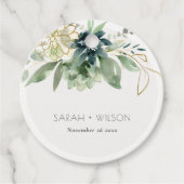 エレガント薄暗い青い緑の多肉性の結婚葉 フェイバータグ (正面)