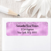 エレガント薄紫グリッターとフォイル差出人住所ラベル ラベル (インサイチュ)