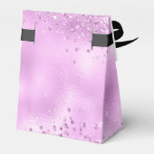 エレガント薄紫グリッターとフォイル結婚ズ フェイバーボックス (裏面サイド)