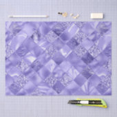 エレガント薄紫グリッターダイヤモンド格子模様 薄葉紙 (クラフト)