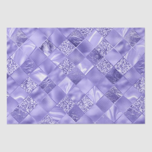 エレガント薄紫グリッターダイヤモンド格子模様 薄葉紙 (正面)
