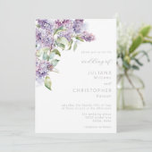 エレガント薄紫セージ水カラーフローラ結婚ズ 招待状 (スタンド正面)