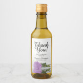 エレガント薄紫パープルバラ結婚ズサンキューミニ ワインラベル (正面)