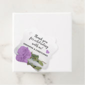 エレガント薄紫パープルバラ結婚ズ・サンキュー フェイバータグ (インサイチュ)