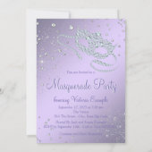 エレガント薄紫パープルパリマスカレードパーティー 招待状 (裏面)