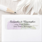 エレガント薄紫パープル結婚バラ差出人住所 ラベル (インサイチュ)