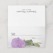 エレガント薄紫パープ結婚ル書バラズイン プレイスカード (外部開封)