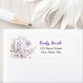 エレガント薄紫ブライダルシャワー差出人住所ラベル ラベル (インサイチュ)