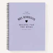 エレガント薄紫ブライダルシャワー記念レシピ本 ノートブック (正面)
