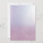 エレガント薄紫ミニマルシックグリッター書 招待状 (裏面)