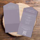 エレガント薄紫ラベモダンンダーRSVP オールインワン招待状