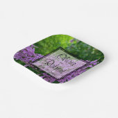 エレガント薄紫ラベンダーパープルフローラ結婚 ペーパープレート (傾斜あり)