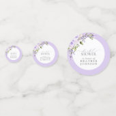 エレガント薄紫ラベンダーフローラブライダルシャワー コンフェッティ (正面)