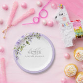 エレガント薄紫ラベンダーフローラブライダルシャワー ペーパープレート (パーティー)