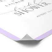 エレガント薄紫ラベンダーフローラブライダル歓迎 ポスター (角)