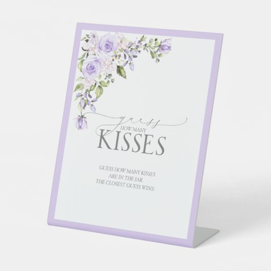 エレガント薄紫ラベンダーフローラ数キス 台座サイン (正面)