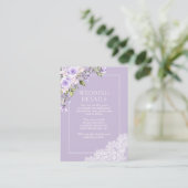 エレガント薄紫ラベ素朴ンレ結婚ース詳細 エンクロージャーカード (スタンド正面)