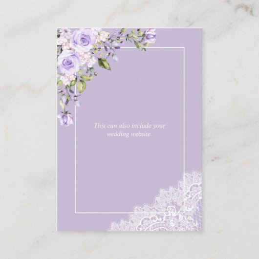 エレガント薄紫ラベ素朴ンレ結婚ース詳細 エンクロージャーカード (裏面)