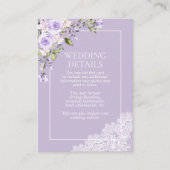 エレガント薄紫ラベ素朴ンレ結婚ース詳細 エンクロージャーカード (正面)