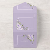 エレガント薄紫ラベ素朴ンレ結婚ース オールインワン招待状 (外側)