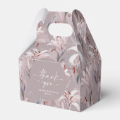 エレガント薄紫リリー結婚式の引き出物箱 フェイバーボックス (裏面サイド)