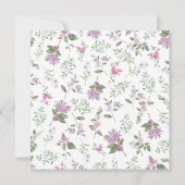 エレガント薄紫ワイルドフラワーラベンダー結婚ズ 招待状 (裏面)