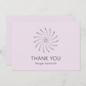 エレガント薄紫抽象芸術モダン花 サンキューカード (正面/裏面)